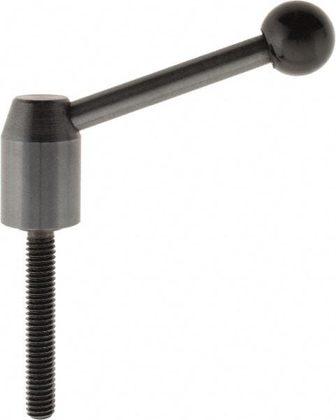 J.W. Winco 5T50A11/E Threaded Stud Adjustable Clamping Handle: 5/16-18 Thread, 0.53" Hub Dia, Steel, Black 