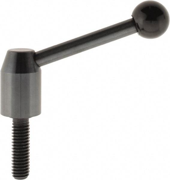 J.W. Winco 6T32A11/E Inch Size Threaded Stud Adjustable Clamping Handle: 3/8-16 Thread, 0.53" Hub Dia, Steel 