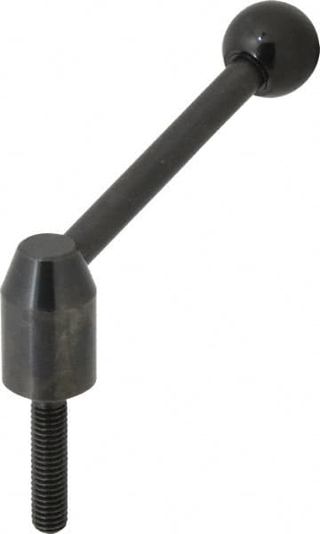 J.W. Winco 6T40A12/E Threaded Stud Adjustable Clamping Handle: 3/8-16 Thread, 0.63" Hub Dia, Steel, Black 