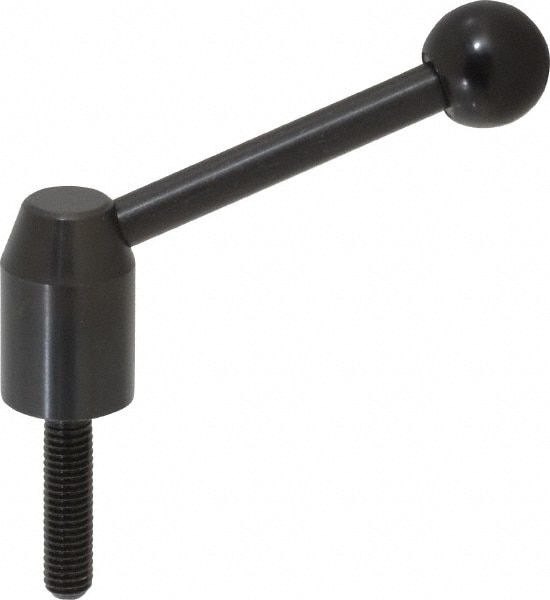 J.W. Winco 8N32A11/E Threaded Stud Adjustable Clamping Handle: M8 x 1.25 Thread, 13.5 mm Hub Dia, Steel, Black Image