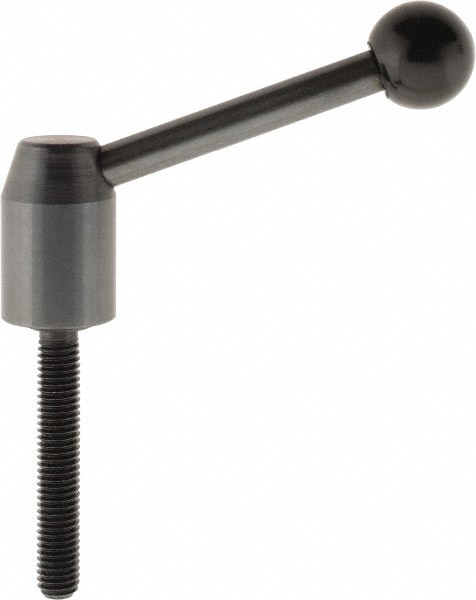 J.W. Winco 8N50A11/E Threaded Stud Adjustable Clamping Handle: M8 x 1.25 Thread, 13.5 mm Hub Dia, Steel, Black 