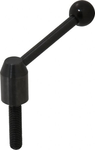J.W. Winco 10N40A11/E Threaded Stud Adjustable Clamping Handle: M10 x 1.50 Thread, 13.5 mm Hub Dia, Steel, Black 