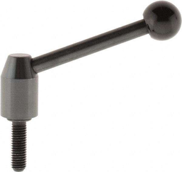 J.W. Winco 10N32A12/E Threaded Stud Adjustable Clamping Handle: M10 x 1.50 Thread, 16 mm Hub Dia, Steel, Black 