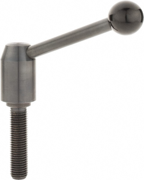 J.W. Winco 20N80A15/E Metric Size Threaded Stud Adjustable Clamping Handle: M20 x 2.50 Thread, 28 mm Hub Dia, Steel 