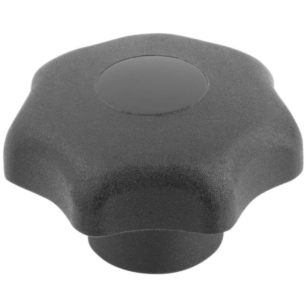 Lobed Knob: 25 mm Head Dia, 7 Points, Thermoplastic Elastomer, Black