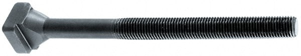 Steel T-Slot Bolt: M12 x 1.75, 75 mm Thread Length, 14 mm Slot Width, Black Finish