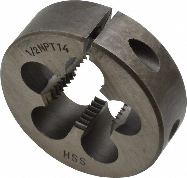 1/2-14 NPT x 2" OD Round Adjustable Pipe Die