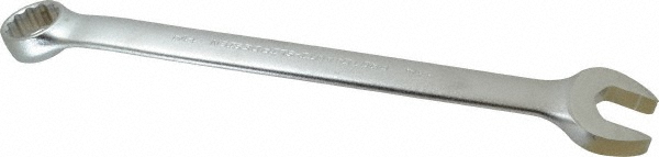 Combination Wrench: 1-1/4" Head Size, 15 deg Offset - 16-7/8" OAL, Steel, Satin Finish, Tether Capable
