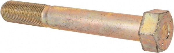 Hex Head Cap Screw: 5/8-18 x 4-1/2", Grade L9 Steel, Zinc Yellow Dichromate Finish