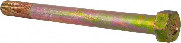 Hex Head Cap Screw: 7/8-14 x 10", Grade L9 Steel, Zinc Yellow Dichromate Finish