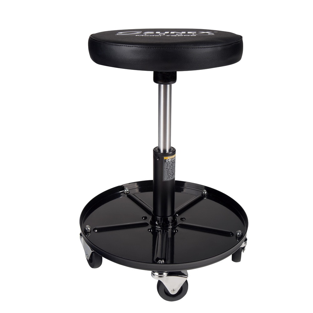 Sunex Tools - Adjustable Height Stool: Vinyl, Black | MSC Direct