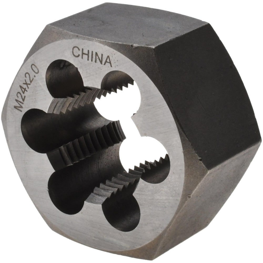 Hex Rethreading Die: M24x2, 1" Thick, Right Hand, Carbon Steel