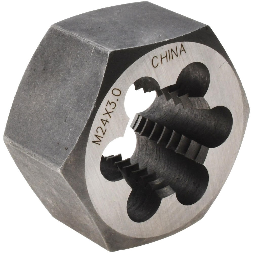 Hex Rethreading Die: M24x3, 1" Thick, Right Hand, Carbon Steel