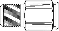 Parker 391PSS-6-4 Compression Tube Pipe Coupler Body: 1/4-18" Thread, Compression x MNPT Image