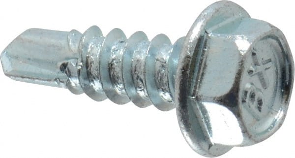 #8, Hex Washer Head, Hex Drive, 1/2" Length Under Head, #2 Point, Self Drilling Screw