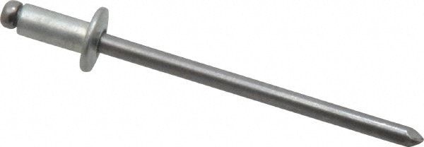 Open End Blind Rivet: Size 44, Button Head, Steel Body, Steel Mandrel