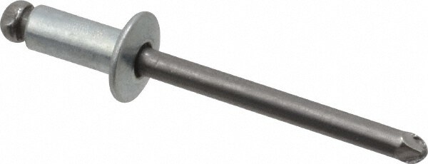 Open End Blind Rivet: Button Head, Steel Body, Steel Mandrel