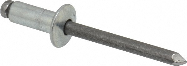 Open End Blind Rivet: Button Head, Steel Body, Steel Mandrel