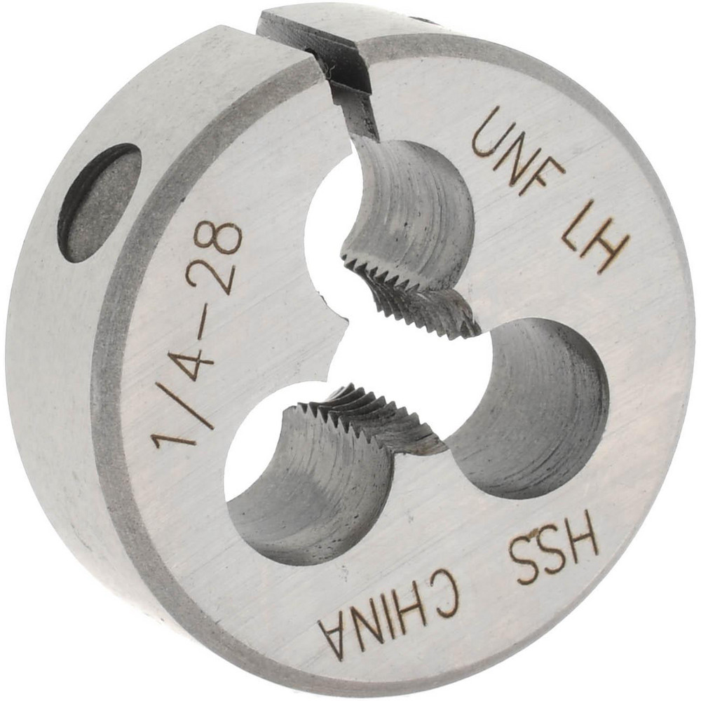 Round Die: 1/4-28, 1" OD, High Speed Steel