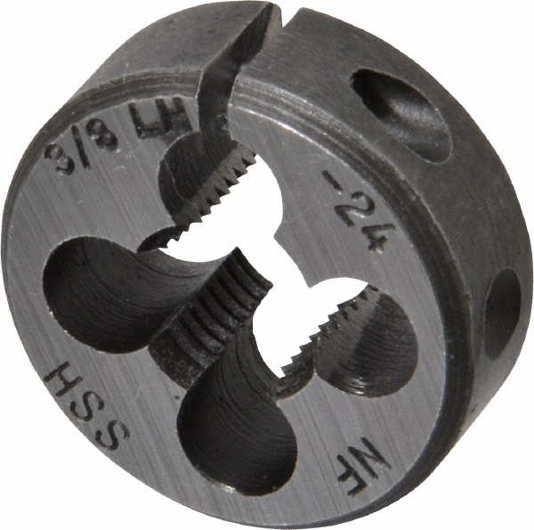 Round Die: 3/8-24, 1" OD, High Speed Steel