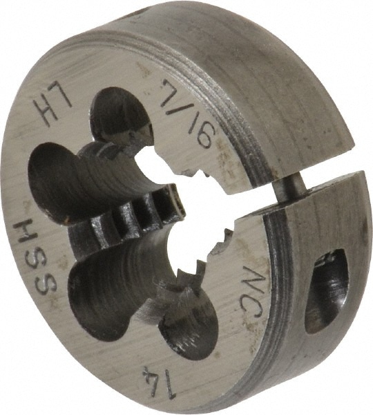 Round Die: 7/16-14, 1" OD, High Speed Steel