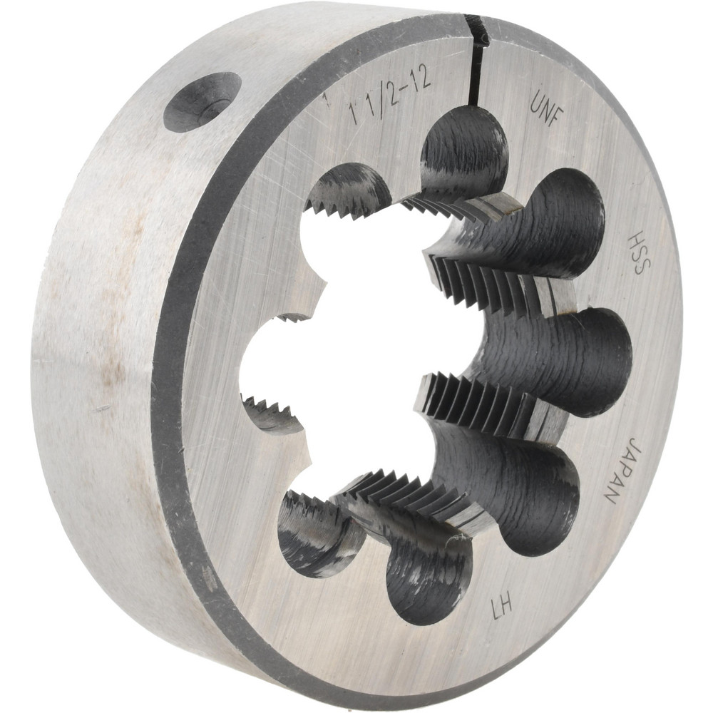 Round Die: 1-1/2-12, 3" OD, High Speed Steel