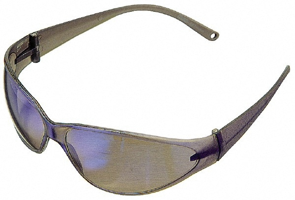 Safety Glass: Scratch-Resistant, Polycarbonate, Blue Lenses, Full-Framed, UV Protection