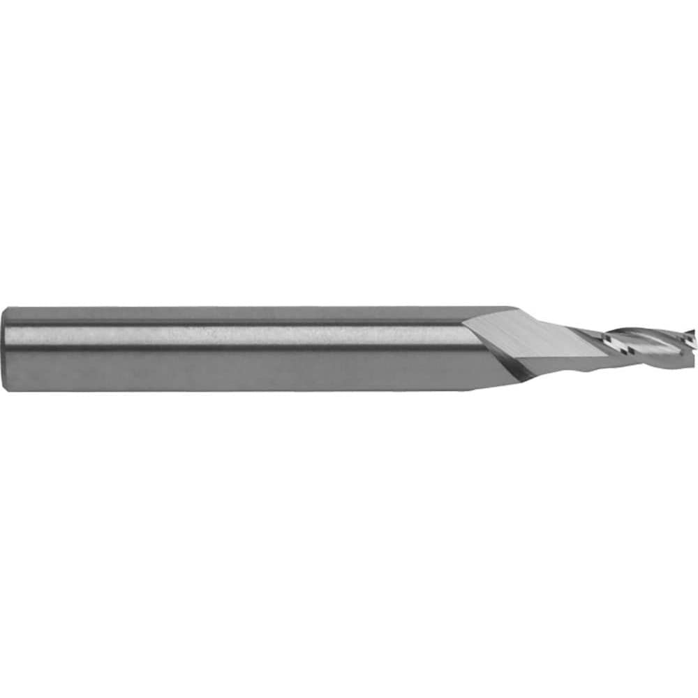 RobbJack C8-301-06 Square End Mill: 3/16 Dia, 3/8 LOC, 1/4 Shank Dia, 2 OAL, 3 Flutes, Solid Carbide Image