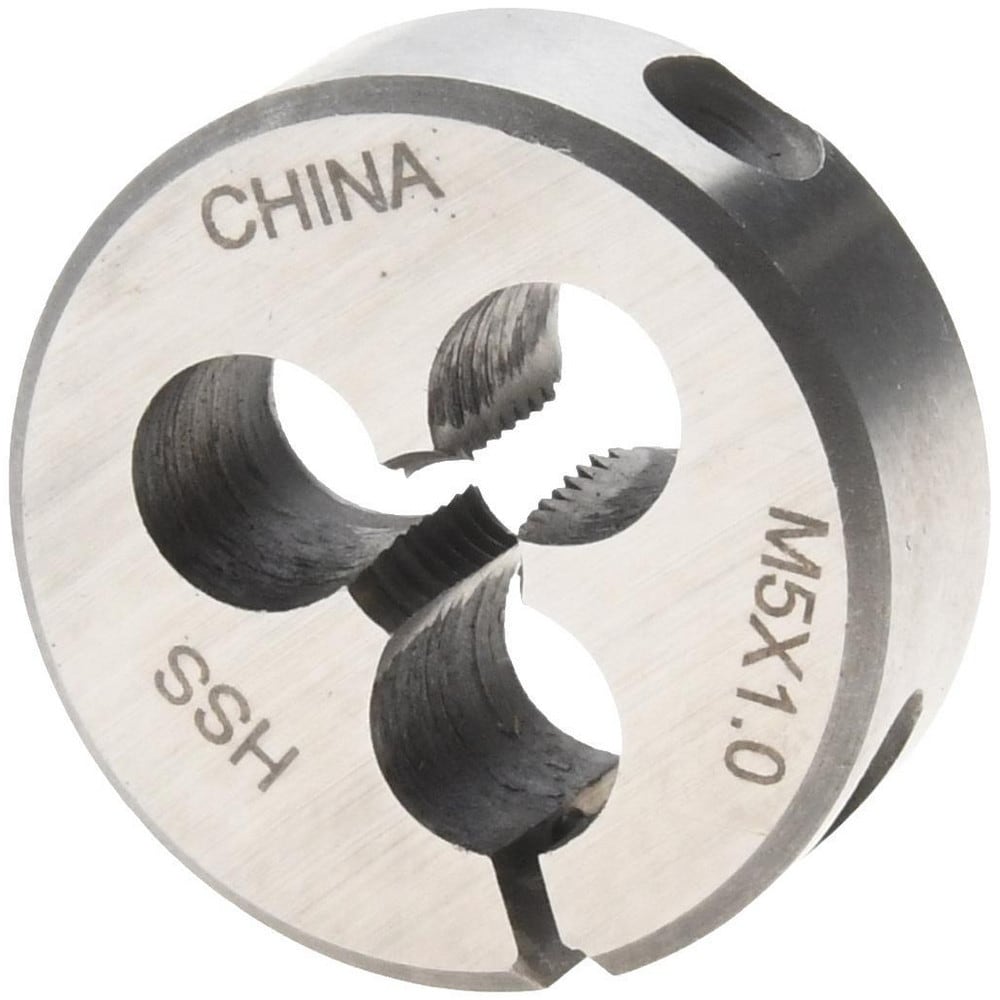 Round Die: M5x1, 1" OD, High Speed Steel
