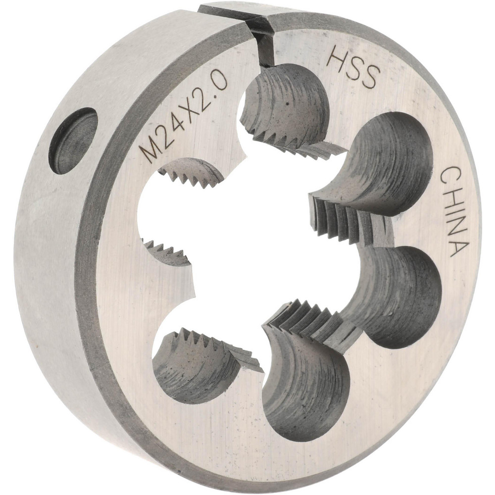 Round Die: M24x2, 2" OD, High Speed Steel