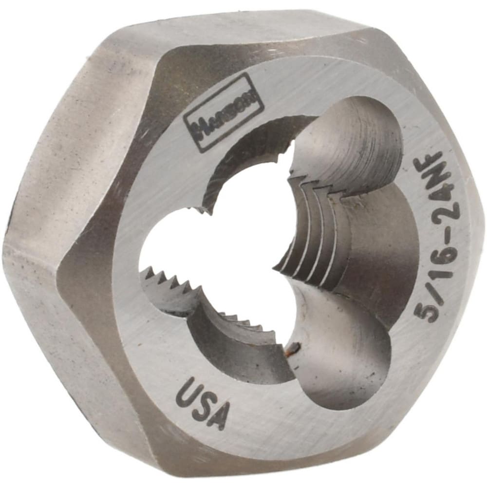 Hex Rethreading Die: 5/16-24, Right Hand, Carbon Steel