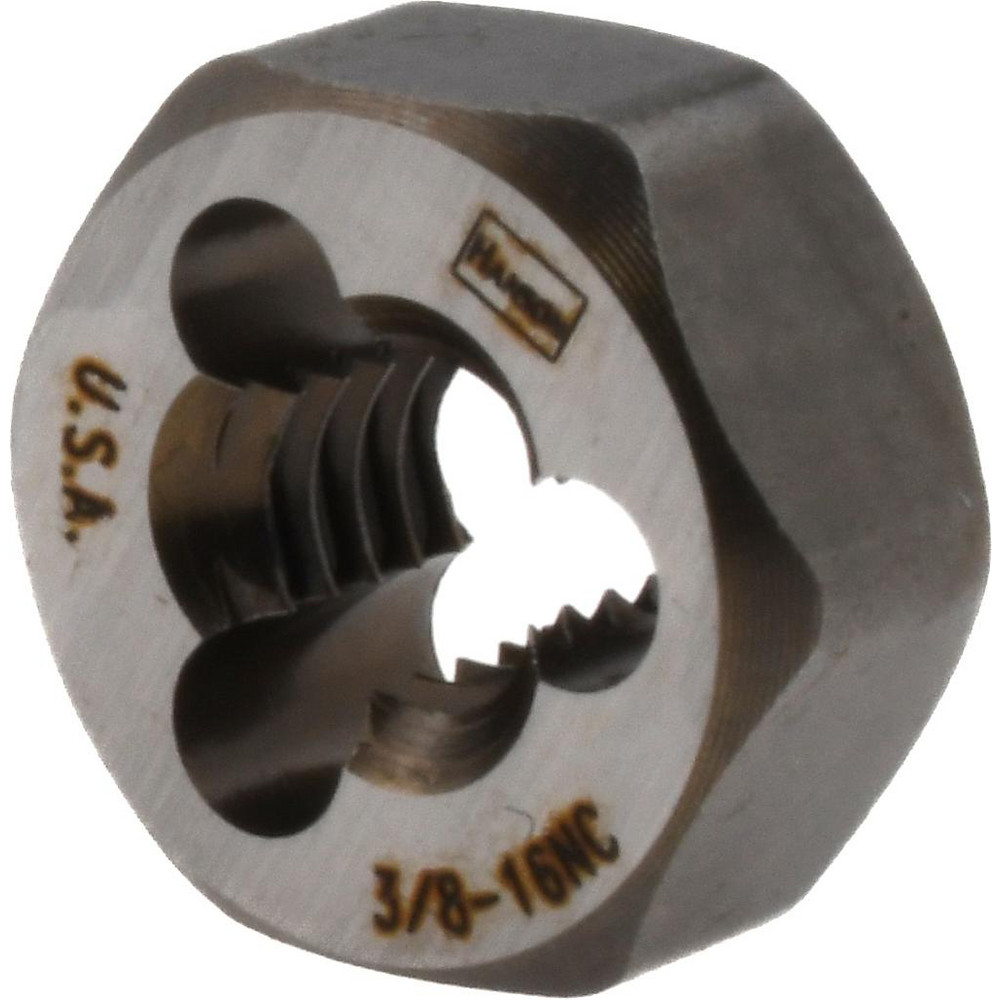 Hex Rethreading Die: 3/8-16, Right Hand, Carbon Steel