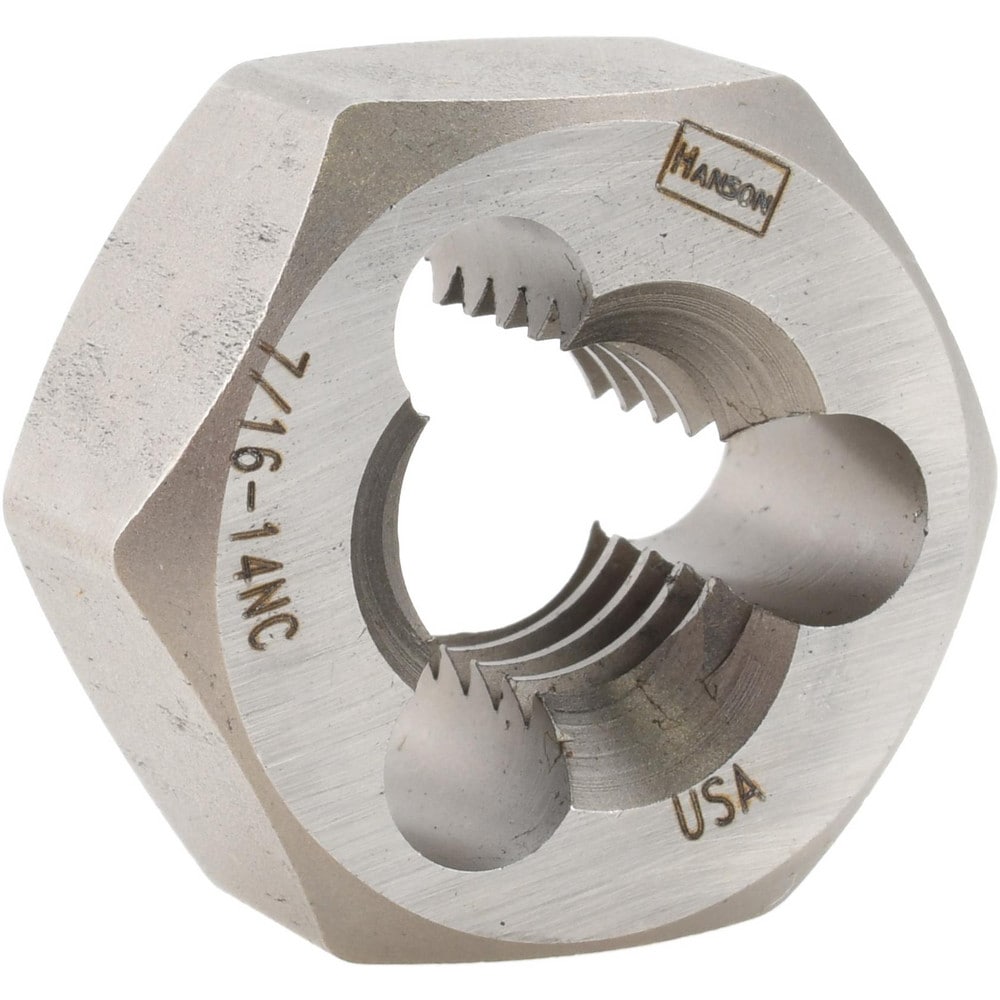 Hex Rethreading Die: 7/16-14, Right Hand, Carbon Steel