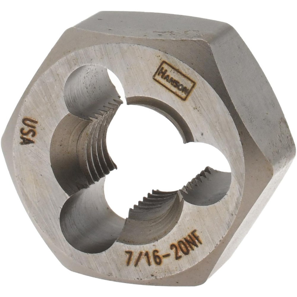 Hex Rethreading Die: 7/16-20, Right Hand, Carbon Steel