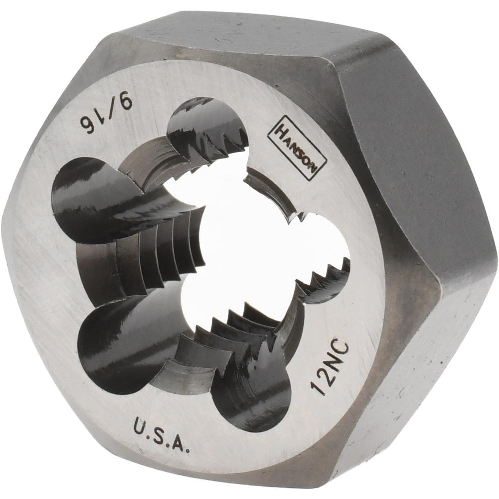 Hex Rethreading Die: 9/16-12, Right Hand, Carbon Steel