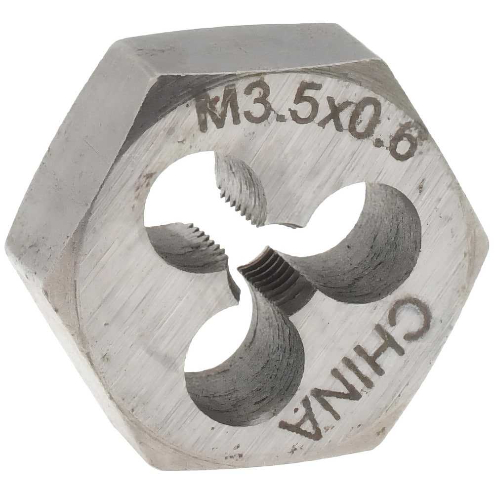 Hex Rethreading Die: M3.5x0.6, Right Hand, Carbon Steel