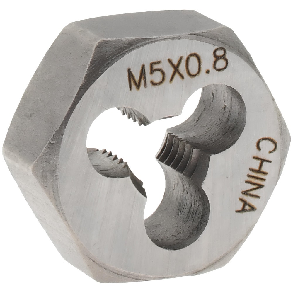 Hex Rethreading Die: M5x0.8, Right Hand, Carbon Steel