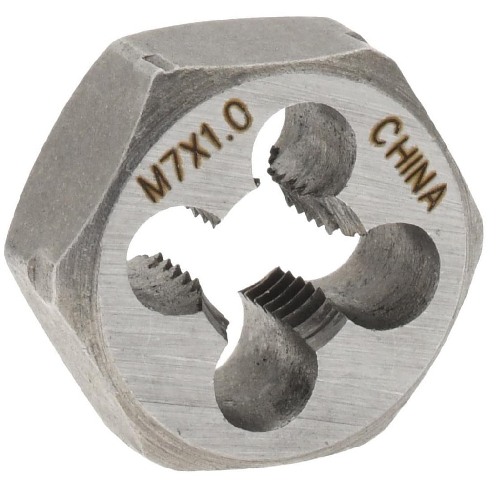 Hex Rethreading Die: M7x1, Right Hand, Carbon Steel