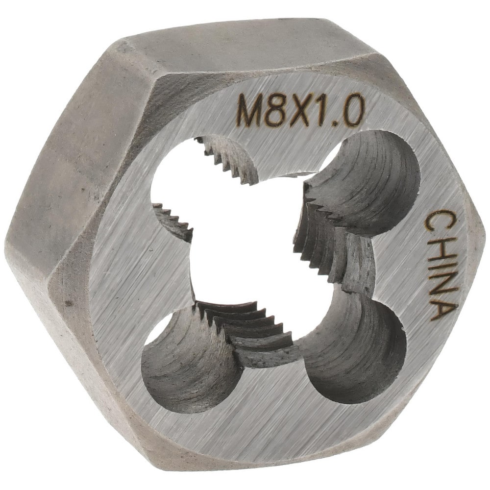 Hex Rethreading Die: M8x1, Right Hand, Carbon Steel