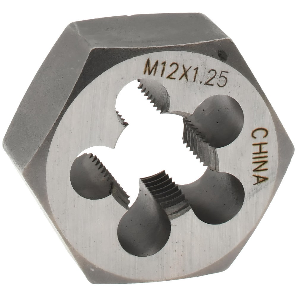 Hex Rethreading Die: M12x1.25, Right Hand, Carbon Steel