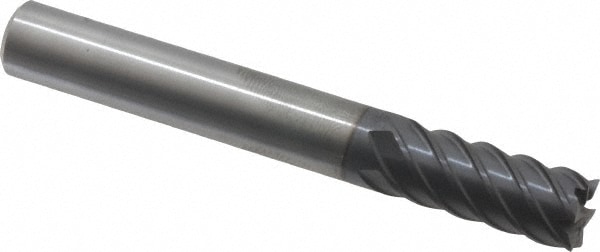 Square End Mill: 3/8" Dia, 7/8" LOC, 6 Flutes, Solid Carbide