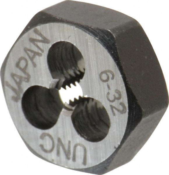 M12 x 1.25 Uncoated Bright 1-1//16 Width Finish Drillco 3360E Series Carbon Steel Hexagon Rethreading Die