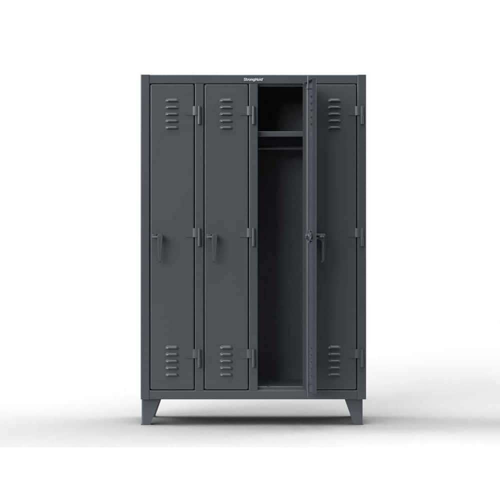Lockers; Locker Style: Horizontal ; Locker Configuration: 4-Wide ; Assembled: Yes ; Shelf Capacity: 500lb ; Handle Type: Swing ; Cabinet Height Range: Full Height