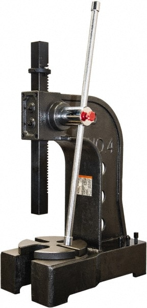 Pneumatic Arbor Press: 1-3/4" Ram, 8-3/8" Throat Depth, 4 Ton Pressure, 15-3/4" Max Work Height