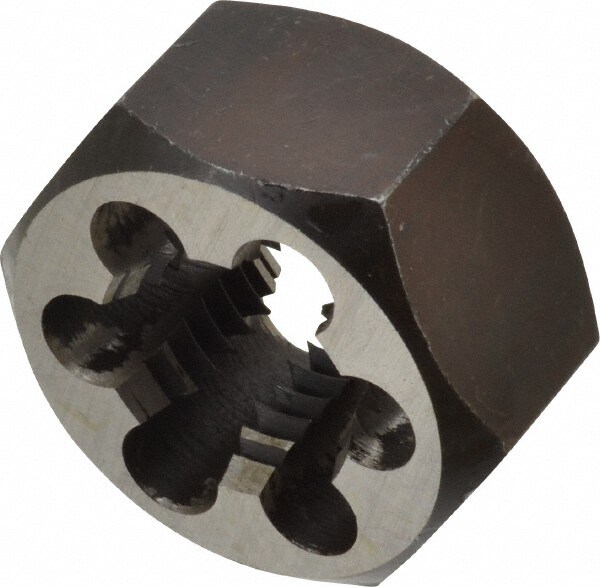 Hex Rethreading Die: 1-8 Thread, 1" Thick, Right Hand, Carbon Steel