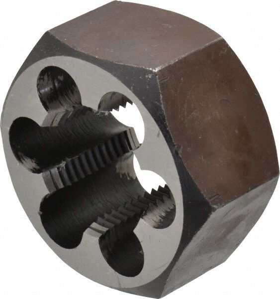 Hex Rethreading Die: 1-14 Thread, 1" Thick, Right Hand, Carbon Steel