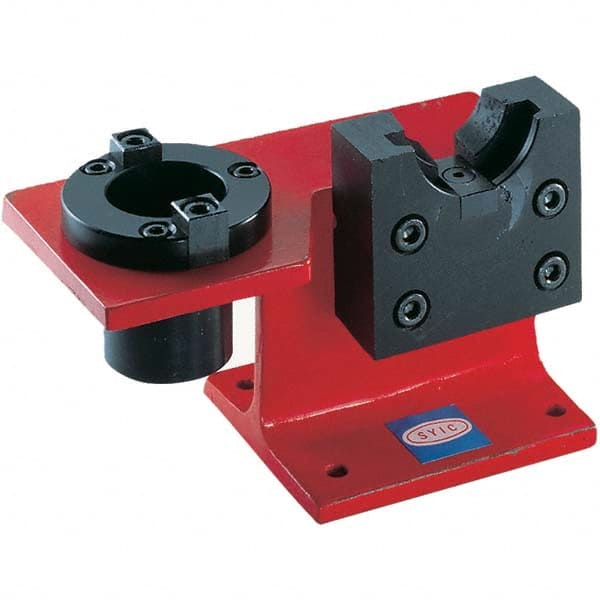 Techniks 17870 Tool Holder Tightening Fixtures; Compatible Taper: CAT40 ; Overall Height (Inch): 5 ; Overall Height (Decimal Inch): 5.0000 ; Base Length (Inch): 4-13/16 ; Base Width: 96.80 ; Number Of Positions: 2 