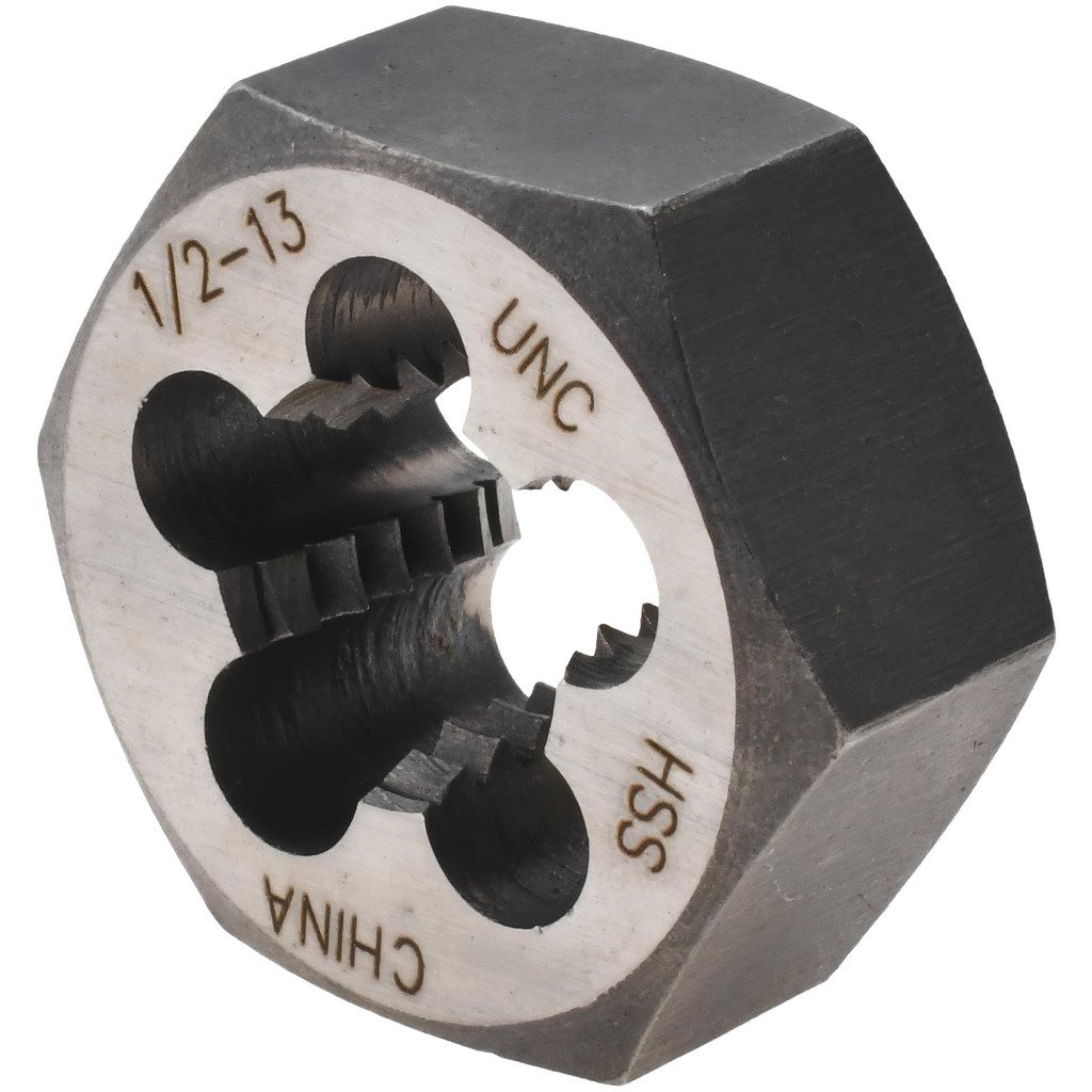 thumbnail interactive-video image 1 of 1/2-13 Hex Die - Right Hand Rethreading Die In Carton Steel For Bolt & Screw Thread Repair 1 of 11
