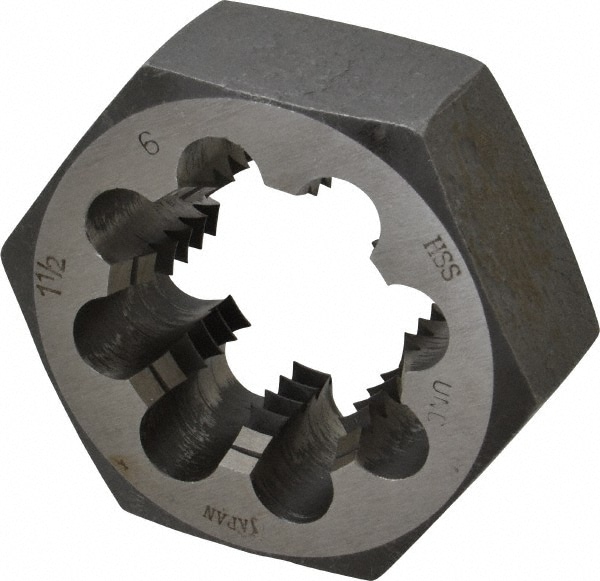 Value Collection 367-1321 Hex Rethreading Die: 1-1/2 - 6 Thread, 1" Thick, Right Hand, High Speed Steel Image