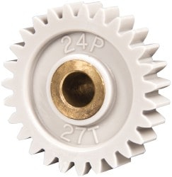 Spur Gear: 27 Teeth, 1/4" Bore Dia